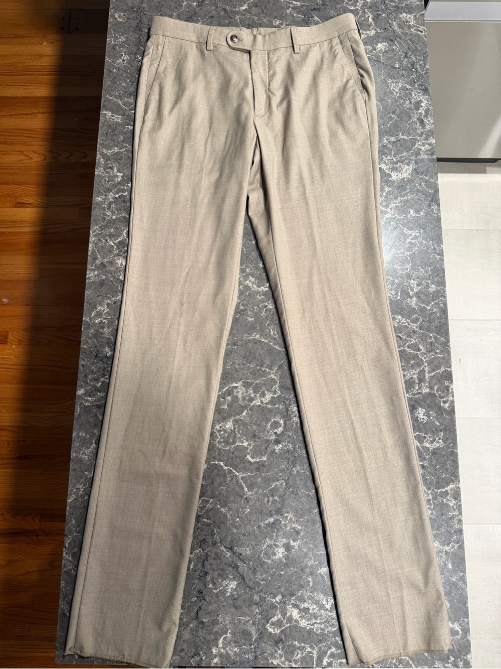 NWOT Peter Millar Crown Crafted Wool Crosby Trouser-Rye: MA24XB76 (Size 34)